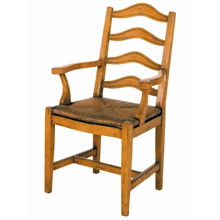 Country English Ladderback Chair with Rush Seat